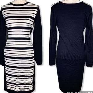 Allison Brittney Stripe Print Sweater Dress